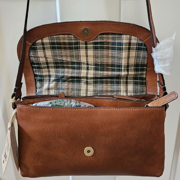 Wild West Los Angeles Juniper Tooled Leather Crossbody Purse Cognac NWT - Picture 4 of 11